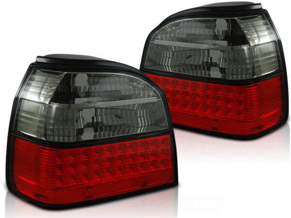 Baklykter VW Golf 3 09.91-08.97 Hatchback, Cabrio LED Rød/Røykfarget – bilde 2 av 2