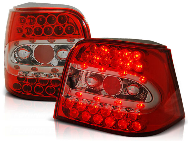 Baklykter VW Golf 4 09.97-09.03 Hatchback LED Rød/Hvit – bilde 2 av 2