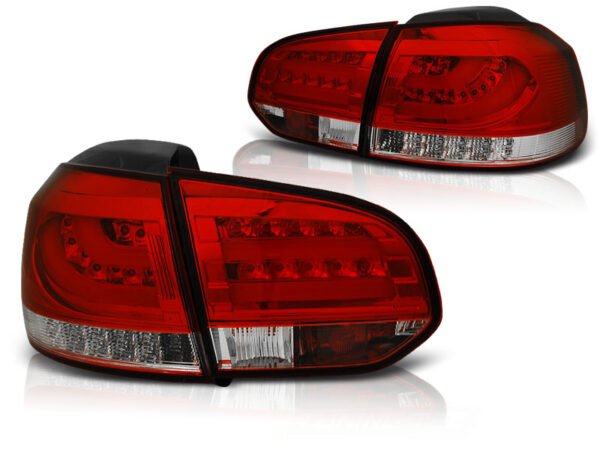 Baklykter WHIE VW Golf 6 10.08-12 LED Bar Rød – bilde 2 av 2