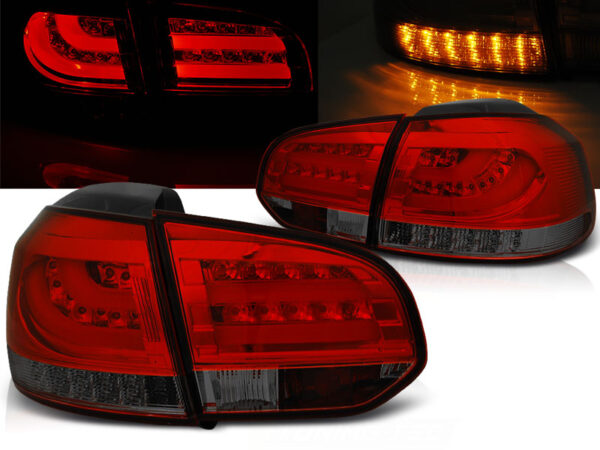 Baklykter VW Golf 6 10.08-12 LED Bar Rød/Røykfarget – bilde 1 av 2