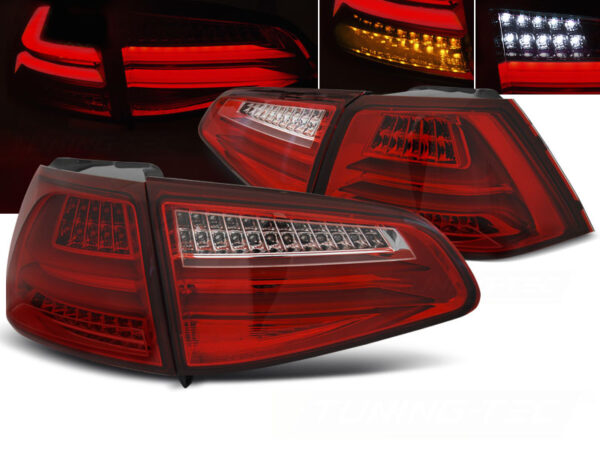 Baklykter WHIE fitss VW Golf 7 13-17 Hatchback LED Bar Rød – for original LED – bilde 1 av 2
