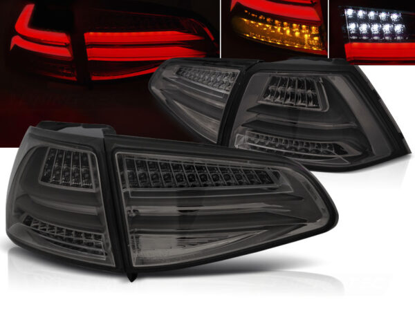 Baklykter VW Golf 7 13-17 Hatchback LED Bar Røykfarget – for original LED – bilde 1 av 2