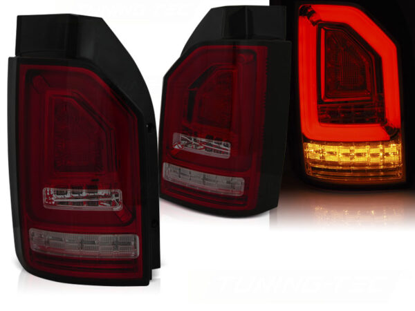 Baklykter VW T6 15-19 OEM Bakluke LED Bar SEQ Rød/Røykfarget – for original LED – bilde 1 av 2