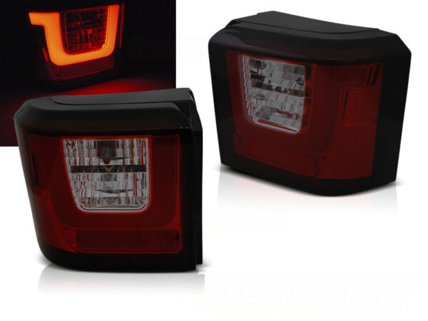 Baklykter VW T4 90-03.03 TRANSPORTER, CARAVELLE, MULTIVAN LED Bar Rød/Røykfarget – bilde 1 av 2