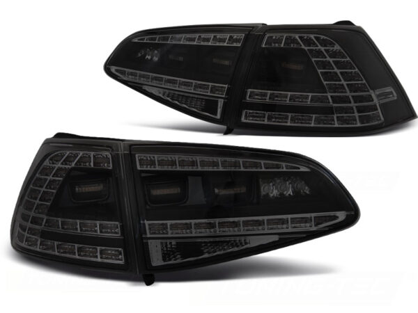 Baklykter SPORT VW Golf 7 13-17 Hatchback LED SEQ Svart/Røykfarget – for original LED – bilde 2 av 2