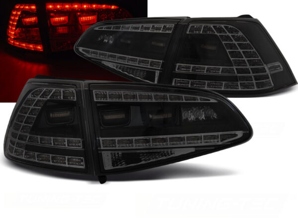 Baklykter SPORT VW Golf 7 13-17 Hatchback LED SEQ Svart/Røykfarget – for original LED – bilde 1 av 2