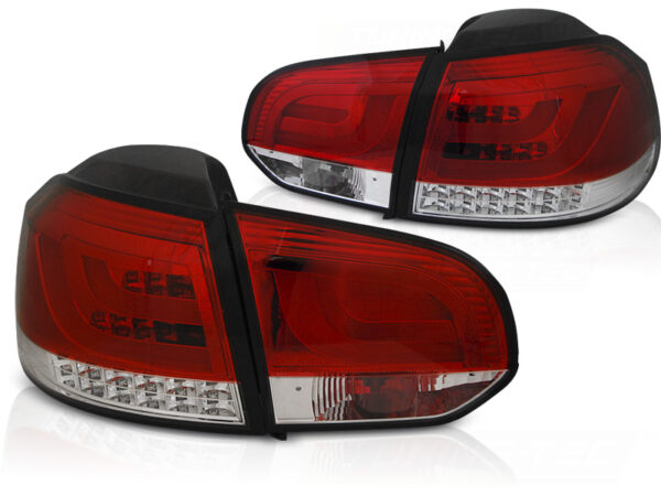 Baklykter WHIE VW Golf 6 10.08-12 LED Bar Rød – bilde 2 av 2