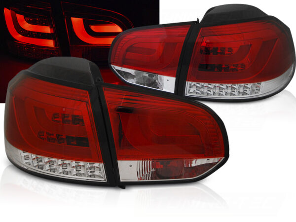 Baklykter WHIE VW Golf 6 10.08-12 LED Bar Rød – bilde 1 av 2