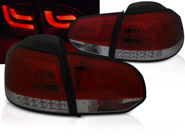 Baklykter VW Golf 6 10.08-12 LED Bar Rød/Røykfarget – bilde 1 av 2