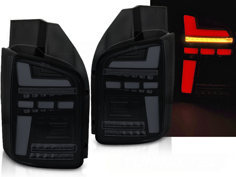 Baklykter VW T5 04.03-09 Black Smoke Full Led Seq-indikator