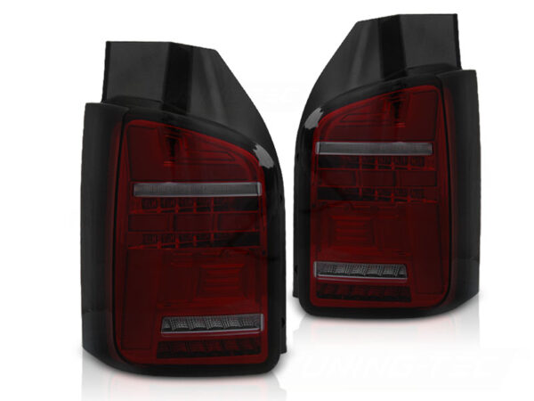 Baklykter VW T6.1 20- OEM BULB Dobbel Bakdør LED Bar SEQ Rød/Røykfarget – for original pæretype – bilde 2 av 2