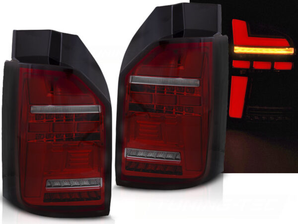 Baklykter VW T6 15-19 OEM BULB Bakluke LED Bar SEQ Rød/Røykfarget – for original pæretype – bilde 1 av 2
