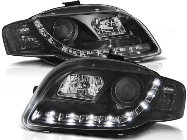 Frontlykter Audi A4 B7 11.04-03.08 Daylight Svart