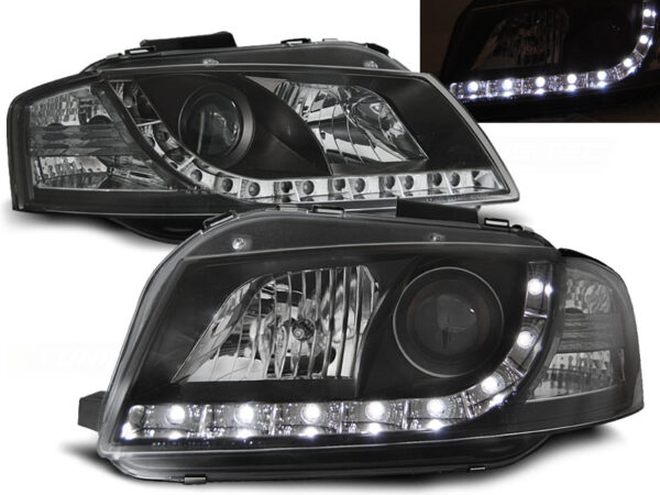 Frontlykter Audi A3 8P 05.03-03.08 Daylight Svart – bilde 1 av 2