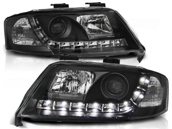 Frontlykter Audi A6 06.01-05.04 Daylight Svart