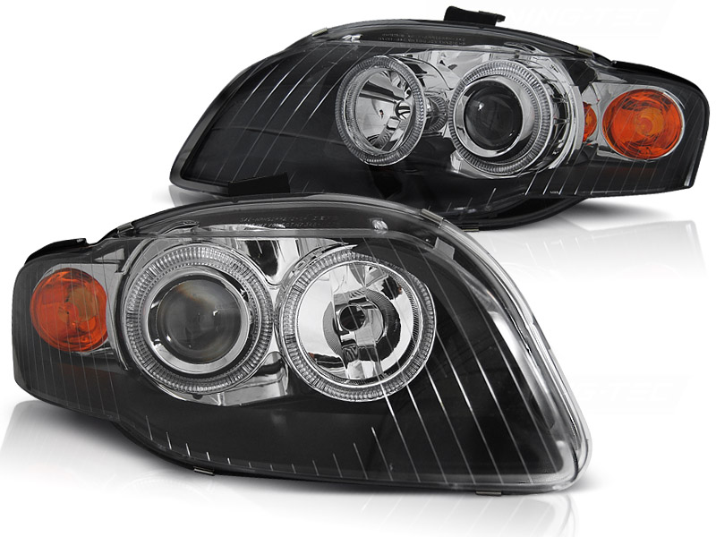 Frontlykter Audi A4 B7 11.04-03.08 Angel Eyes Black - Bilde 2