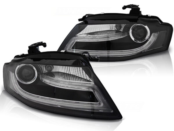 Frontlykter Audi A4 B8 04.08-11 Xenon TRU DRL Svart