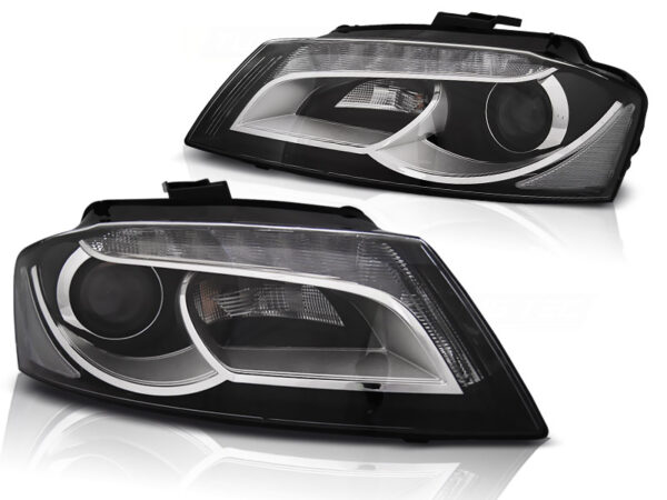Frontlykter Audi A3 8P 08-12 TRU DRL Svart – bilde 2 av 2