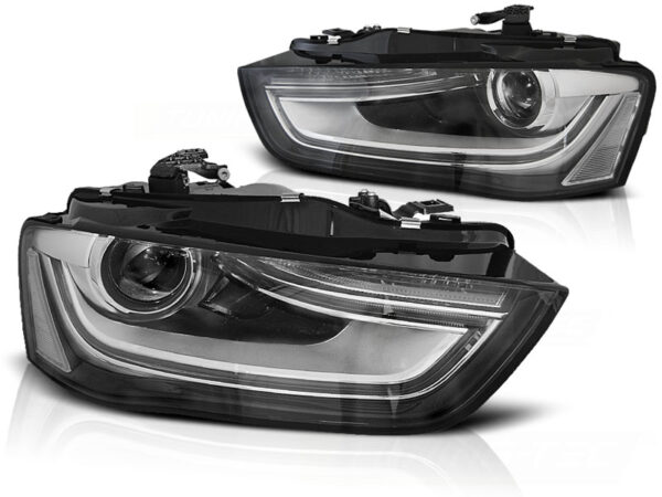 Frontlykter Audi A4 B8 12-15 TRU DRL Svart – bilde 2 av 2
