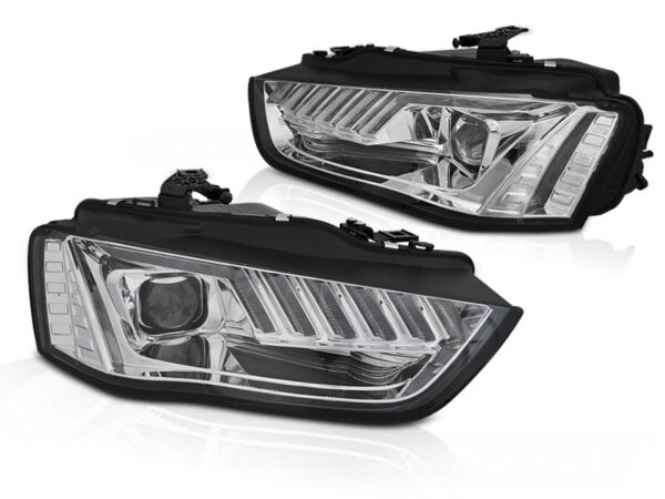 Frontlykter Audi A4 B8 12-15 LED Krom SEQ – for halogen – bilde 2 av 2