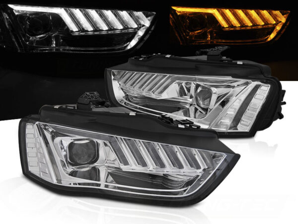 Frontlykter Audi A4 B8 12-15 LED Krom SEQ – for halogen – bilde 1 av 2