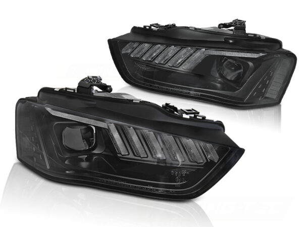 Frontlykter Audi A4 B8 12-15 LED Svart SEQ – for halogen – bilde 2 av 2