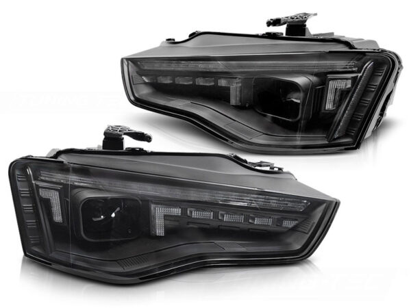 Frontlykter Audi A5 11-16 Xenon LED Svart SEQ – uten AFS – bilde 2 av 2