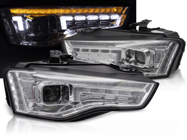 Frontlykter Audi A5 11-16 LED Krom SEQ – for xenon – uten AFS – bilde 1 av 2