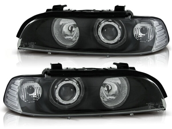 Frontlykter BMW E39 95-03 Angel Eyes Svart – bilde 2 av 2