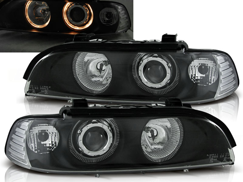 Frontlykter Bmw E39 09.95-06.03 Angel Eyes Black