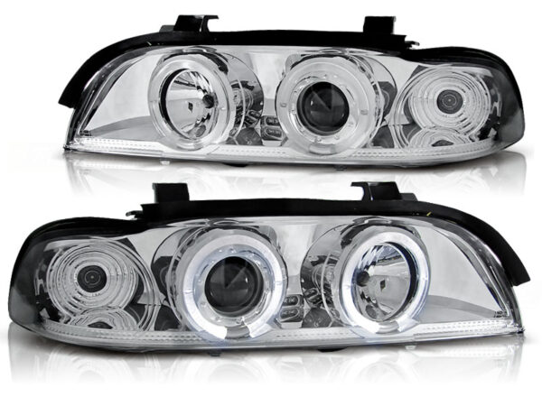 Frontlykter BMW E39 09.95-05.03 Angel Eyes Krom – bilde 2 av 2