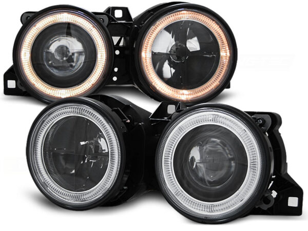 Frontlykter BMW E30 11.82-06.94 Angel Eyes Svart – bilde 2 av 2