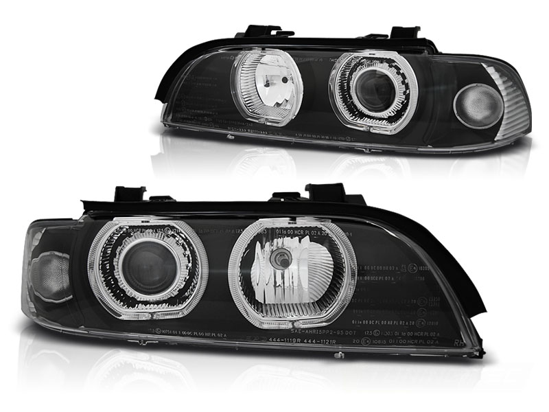 Frontlykter Bmw E39 09.95-06.03 Angel Eyes Led Black - Bilde 2