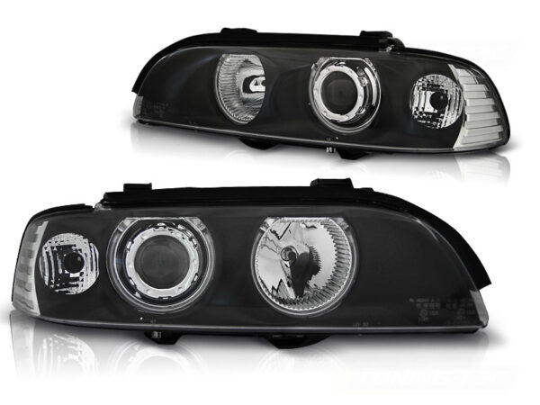 Frontlykter BMW E39 09.95-06.03 Angel Eyes CCFL Svart – bilde 2 av 2