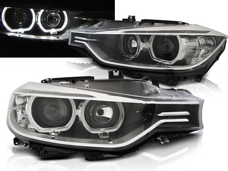 Frontlykter Bmw F30 / F31 10.11 - 05.15 Angel Eyes Led Black