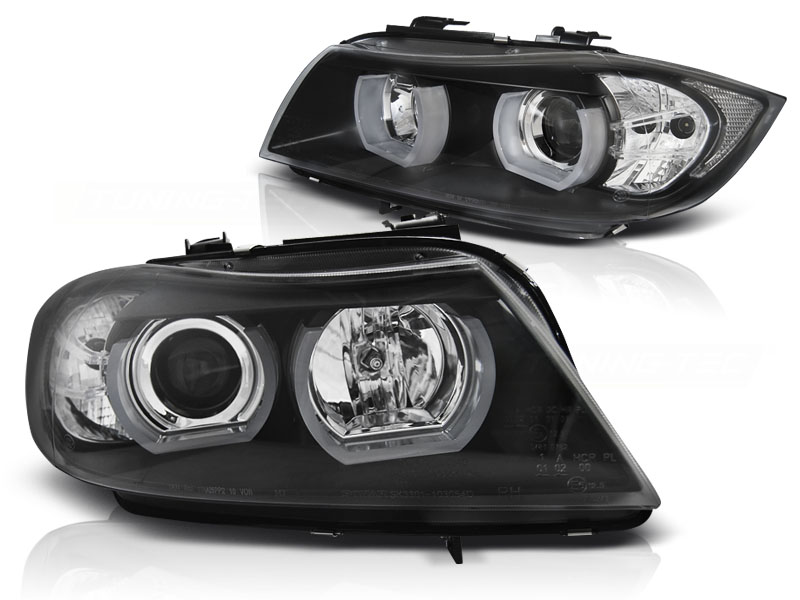 Frontlykter Bmw E90 / E91 03.05-08.08 Black HID 3D U-Type - Bilde 2
