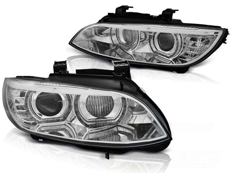Frontlykter Bmw E92 / E93 06-10 Xeonon Angel Eyes Led Chrome AFS - Bilde 2