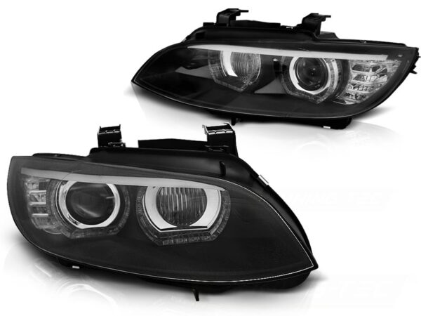 Frontlykter BMW E92/E93 06-10 Xenon Angel Eyes LED Svart AFS – bilde 2 av 2