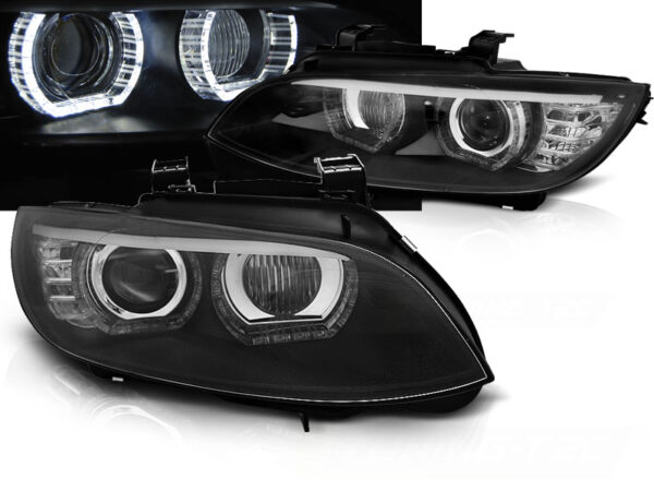 Frontlykter BMW E92/E93 06-10 Xenon Angel Eyes LED Svart AFS – bilde 1 av 2