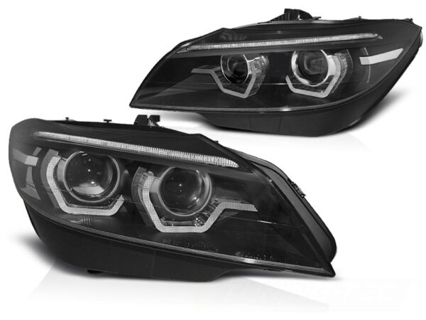 Frontlykter BMW Z4 E89 09-13 Xenon LED DRL Svart SEQ – uten AFS – bilde 2 av 2