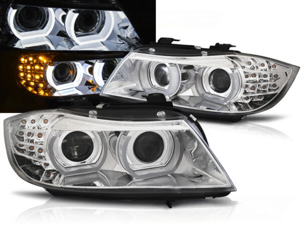 Frontlykter BMW E90/E91 09-11 Xenon LED DRL Krom AFS – med AFS – bilde 1 av 2