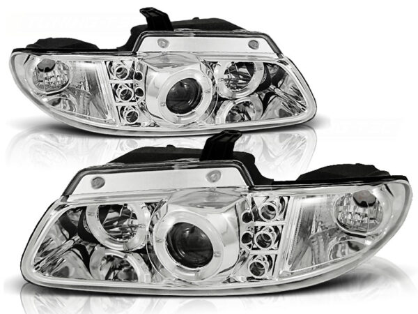 Frontlykter Chrysler Voyager 96-02.01 Angel Eyes Krom – bilde 2 av 2
