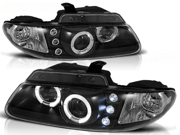 Frontlykter Chrysler Voyager 96-02.01 Angel Eyes Svart – bilde 2 av 2