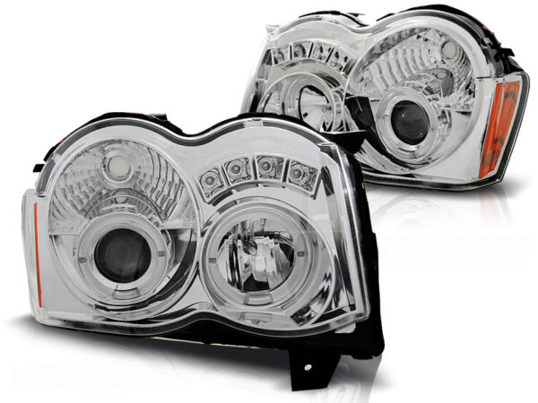 Frontlykter Jeep Grand Cherokee 08-10 Angel Eyes Krom – bilde 2 av 2
