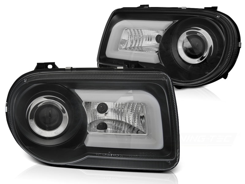 Frontlykter Chrysler 300c 05-10 Black Tube Light - Bilde 2