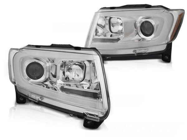 Frontlykter Jeep Grand Cherokee 11-13 Krom Tube Lights SEQ – bilde 2 av 2