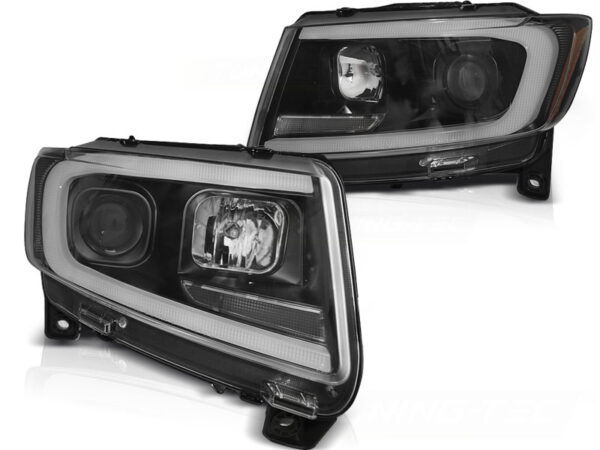 Frontlykter Jeep Grand Cherokee 11-13 Svart Tube Lights SEQ – bilde 2 av 2