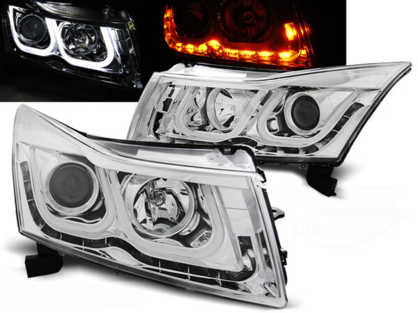 Frontlykter Chevrolet Cruze 09-12 Tube Lights Krom – bilde 1 av 2