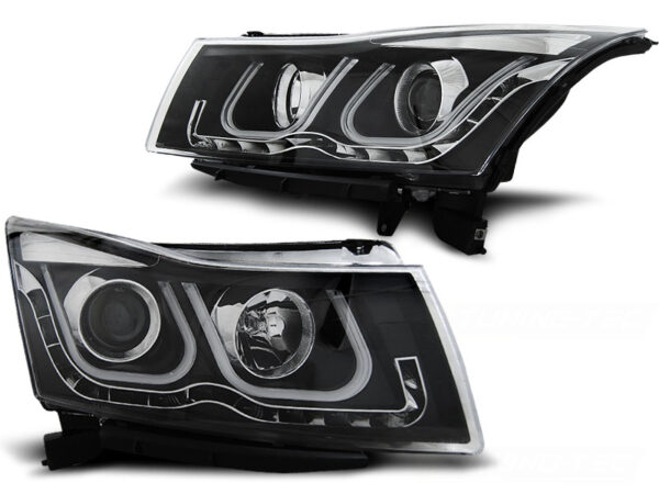 Frontlykter Chevrolet Cruze 09-12 Tube Lights Svart – bilde 2 av 2