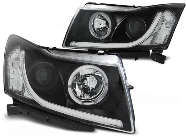 Frontlykter Chevrolet Cruze 09-12 Tube Lights Svart – bilde 2 av 2